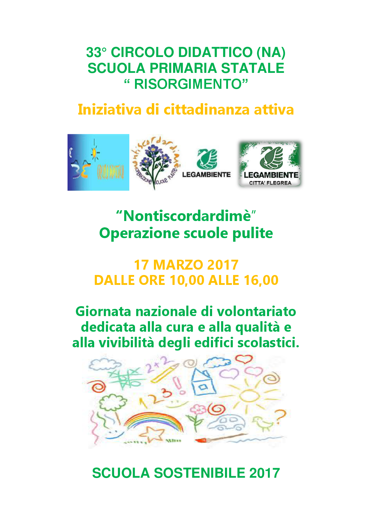 Operazione scuole pulite: iniziativa di cittadinanza attiva 